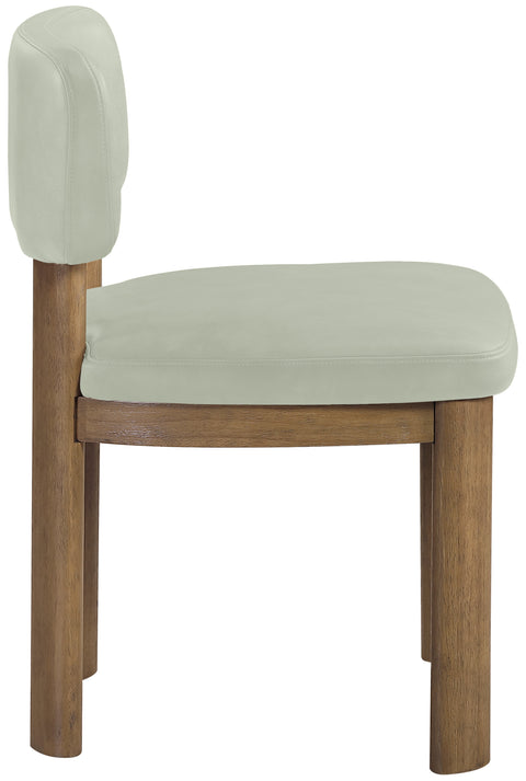 Olive Mint Vegan Leather Upholstered Dining Chair, 2-Piece
