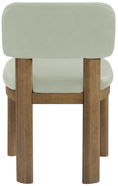 Olive Mint Vegan Leather Upholstered Dining Chair, 2-Piece