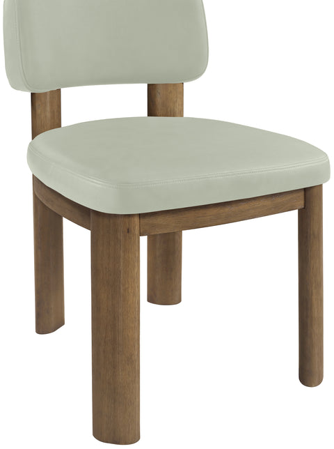 Olive Mint Vegan Leather Upholstered Dining Chair, 2-Piece