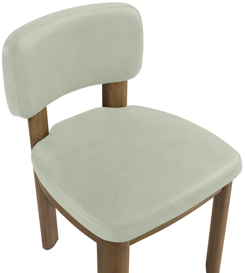 Olive Mint Vegan Leather Upholstered Dining Chair, 2-Piece