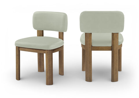 Olive Mint Vegan Leather Upholstered Dining Chair, 2-Piece
