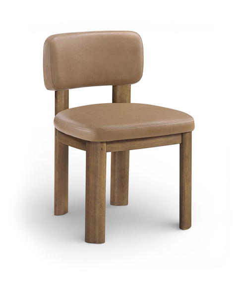 Olive Tan Vegan Leather Upholstered Dining Chair, 2-Piece (Style 2)