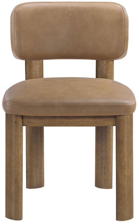 Olive Tan Vegan Leather Upholstered Dining Chair, 2-Piece (Style 2)