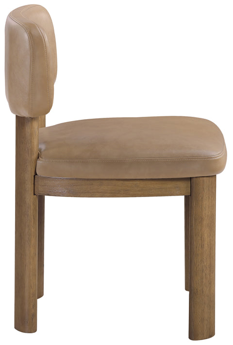 Olive Tan Vegan Leather Upholstered Dining Chair, 2-Piece (Style 2)
