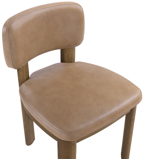 Olive Tan Vegan Leather Upholstered Dining Chair, 2-Piece (Style 2)