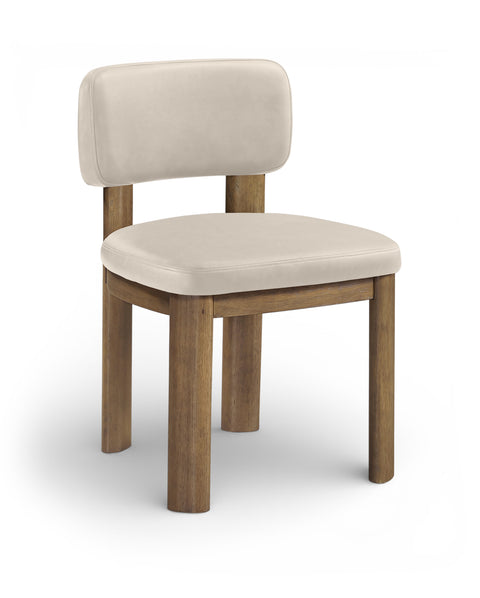Olive Taupe Vegan Leather Upholstered Dining Chair, 2-Piece (Style 2)