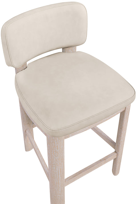 Olive Taupe Vegan Leather Upholstered Counter Stool, 2-Piece