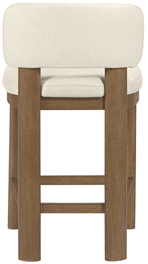 Olive Cream Vegan Leather Upholstered Counter Stool, 2-Piece (Style 2)