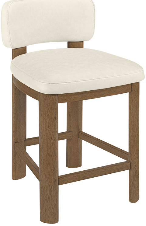 Olive Cream Vegan Leather Upholstered Counter Stool, 2-Piece (Style 2)