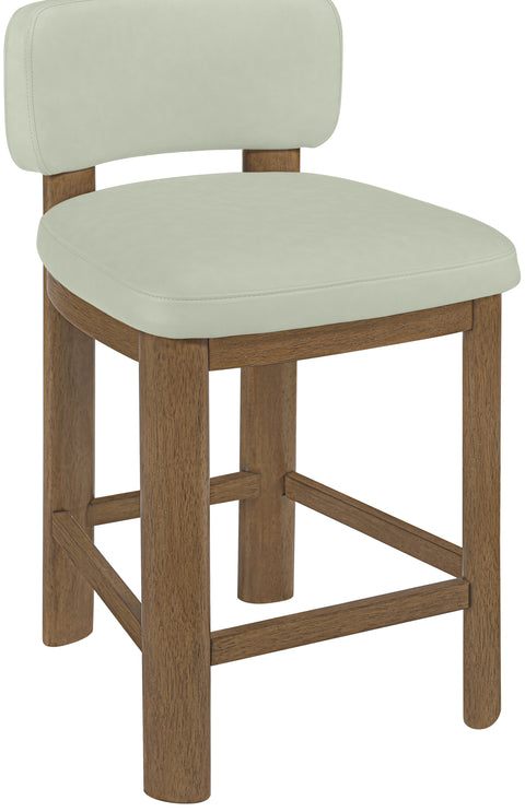 Olive Mint Vegan Leather Upholstered Counter Stool, 2-Piece