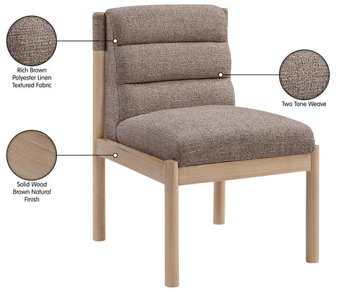 Prescott Brown Linen Textured Fabric Upholstered Dining Chair, 2-Piece