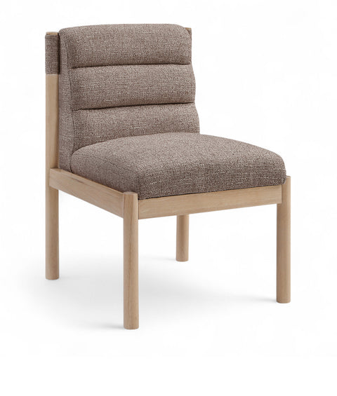 Prescott Brown Linen Textured Fabric Upholstered Dining Chair, 2-Piece