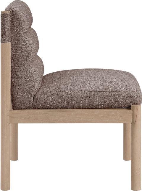 Prescott Brown Linen Textured Fabric Upholstered Dining Chair, 2-Piece