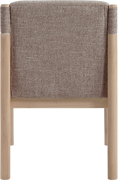 Prescott Brown Linen Textured Fabric Upholstered Dining Chair, 2-Piece