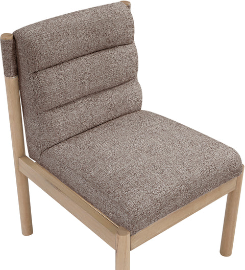 Prescott Brown Linen Textured Fabric Upholstered Dining Chair, 2-Piece