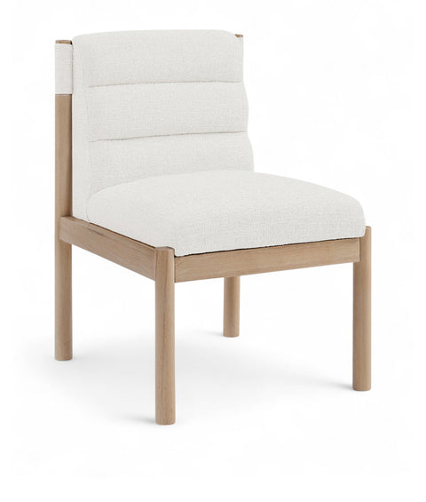 Prescott Cream Linen Textured Fabric Upholstered Dining Chair, 2-Piece