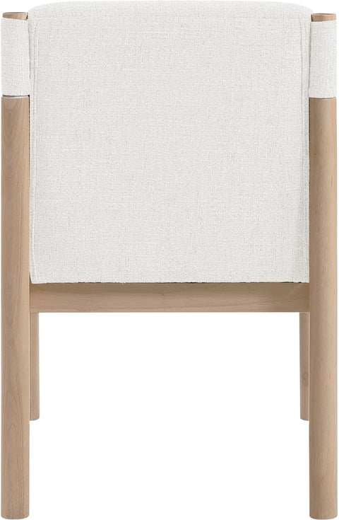 Prescott Cream Linen Textured Fabric Upholstered Dining Chair, 2-Piece