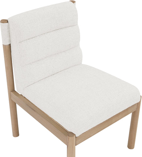 Prescott Cream Linen Textured Fabric Upholstered Dining Chair, 2-Piece
