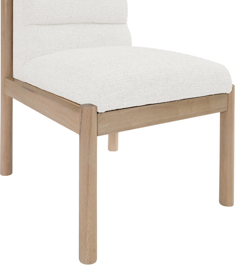 Prescott Cream Linen Textured Fabric Upholstered Dining Chair, 2-Piece