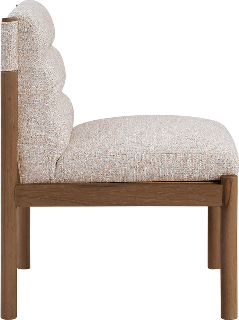 Prescott Beige Linen Textured Fabric Upholstered Dining Chair, 2-Piece (Style 2)
