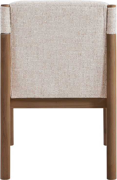 Prescott Beige Linen Textured Fabric Upholstered Dining Chair, 2-Piece (Style 2)