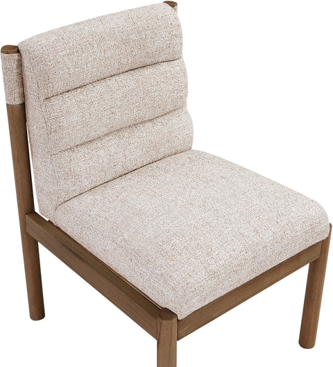 Prescott Beige Linen Textured Fabric Upholstered Dining Chair, 2-Piece (Style 2)