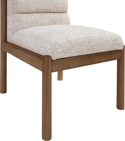 Prescott Beige Linen Textured Fabric Upholstered Dining Chair, 2-Piece (Style 2)