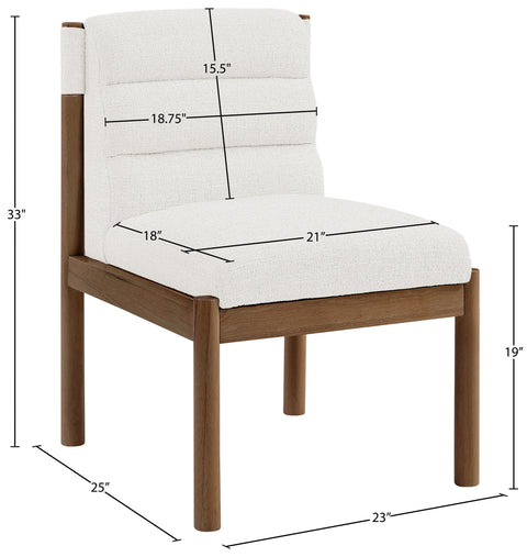 Prescott Cream Linen Textured Fabric Upholstered Dining Chair, 2-Piece (Style 2)