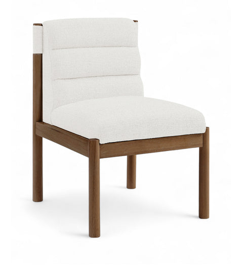 Prescott Cream Linen Textured Fabric Upholstered Dining Chair, 2-Piece (Style 2)