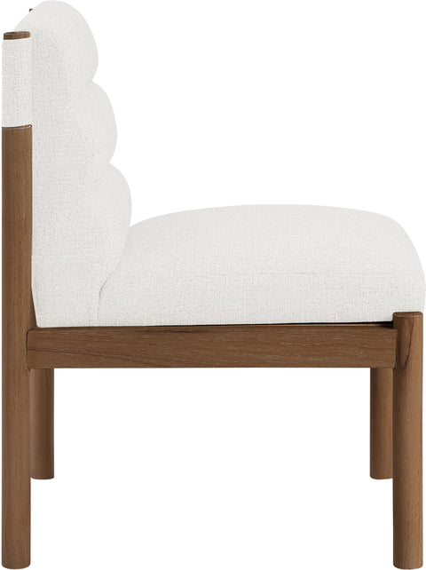 Prescott Cream Linen Textured Fabric Upholstered Dining Chair, 2-Piece (Style 2)