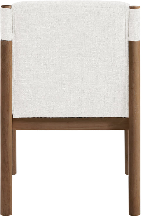 Prescott Cream Linen Textured Fabric Upholstered Dining Chair, 2-Piece (Style 2)