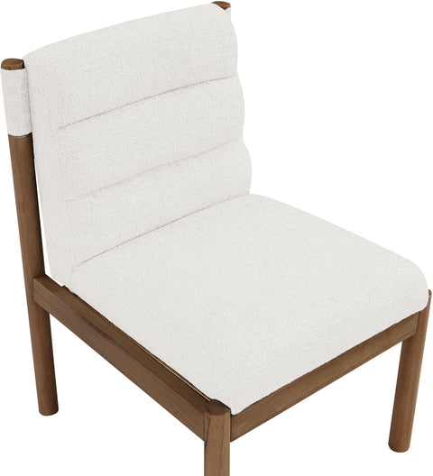 Prescott Cream Linen Textured Fabric Upholstered Dining Chair, 2-Piece (Style 2)