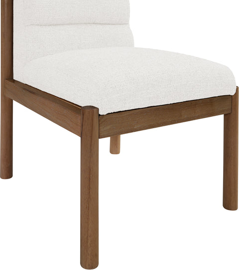 Prescott Cream Linen Textured Fabric Upholstered Dining Chair, 2-Piece (Style 2)