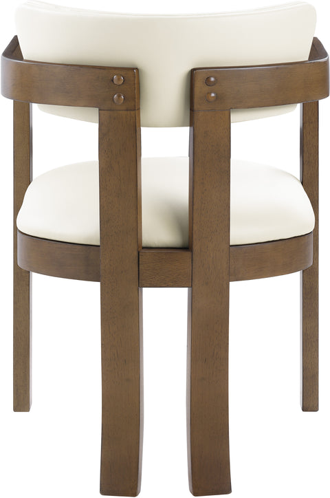 Laurel Cream Vegan Leather Upholstered Dining Arm Chair, 2-Piece