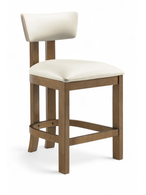 Laurel Cream Vegan Leather Upholstered Counter Stool, 2-Piece