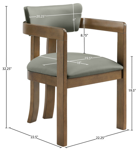 Laurel Olive Vegan Leather Upholstered Dining Arm Chair, 2-Piece