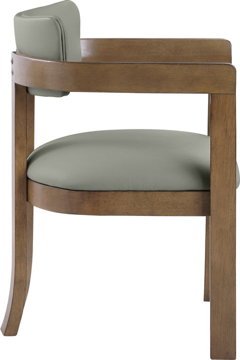 Laurel Olive Vegan Leather Upholstered Dining Arm Chair, 2-Piece
