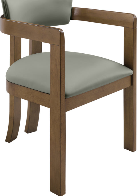 Laurel Olive Vegan Leather Upholstered Dining Arm Chair, 2-Piece