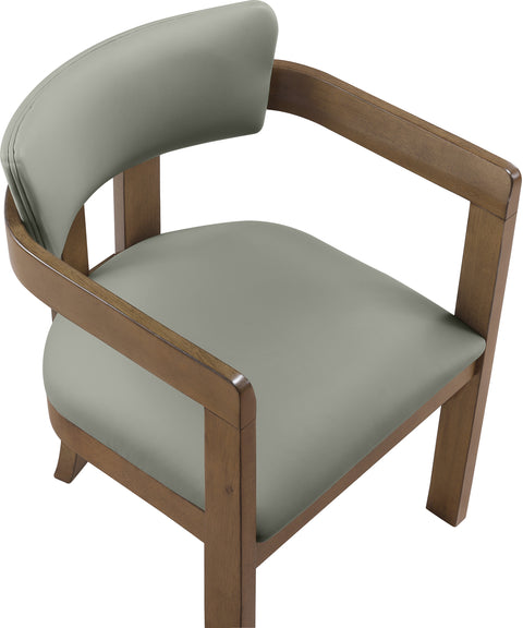 Laurel Olive Vegan Leather Upholstered Dining Arm Chair, 2-Piece