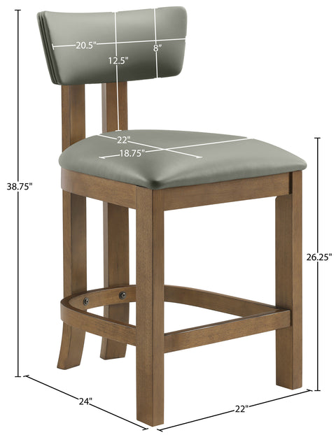 Laurel Olive Vegan Leather Upholstered Counter Stool, 2-Piece