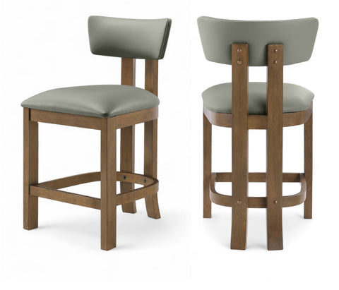 Laurel Olive Vegan Leather Upholstered Counter Stool, 2-Piece