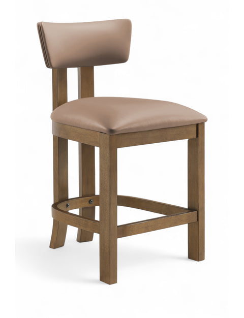 Laurel Tan Vegan Leather Upholstered Counter Stool, 2-Piece