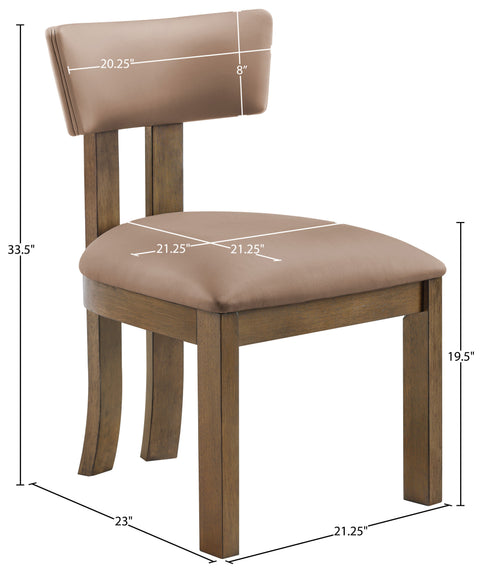 Laurel Tan Vegan Leather Upholstered Dining Side Chair, 2-Piece