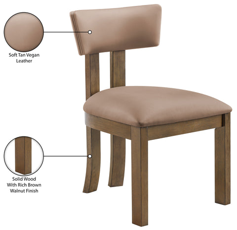 Laurel Tan Vegan Leather Upholstered Dining Side Chair, 2-Piece