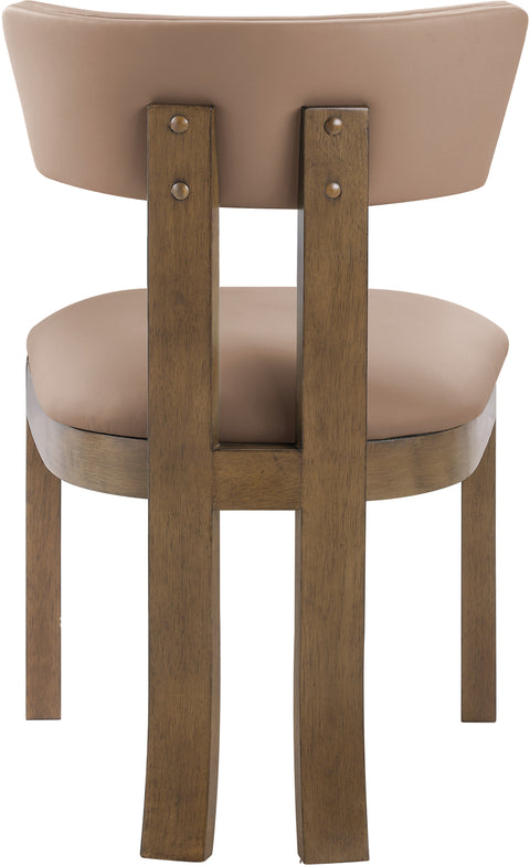 Laurel Tan Vegan Leather Upholstered Dining Side Chair, 2-Piece