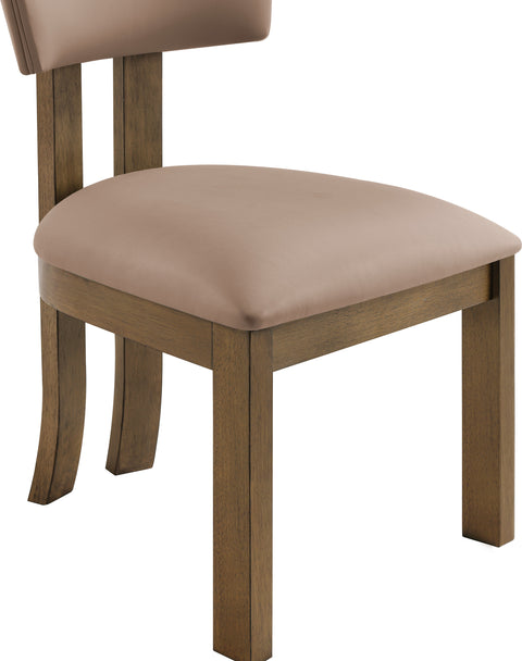 Laurel Tan Vegan Leather Upholstered Dining Side Chair, 2-Piece