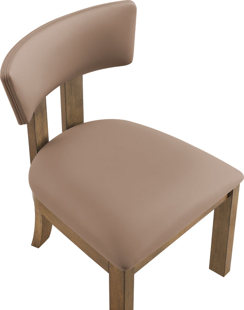 Laurel Tan Vegan Leather Upholstered Dining Side Chair, 2-Piece