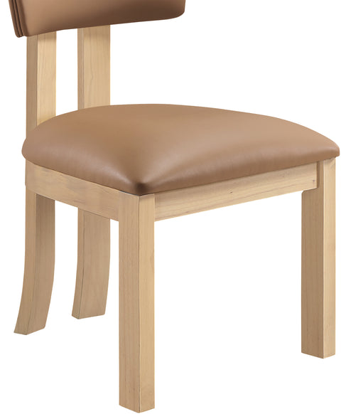 Laurel Cognac Vegan Leather Upholstered Dining Side Chair, 2-Piece (Style 2)