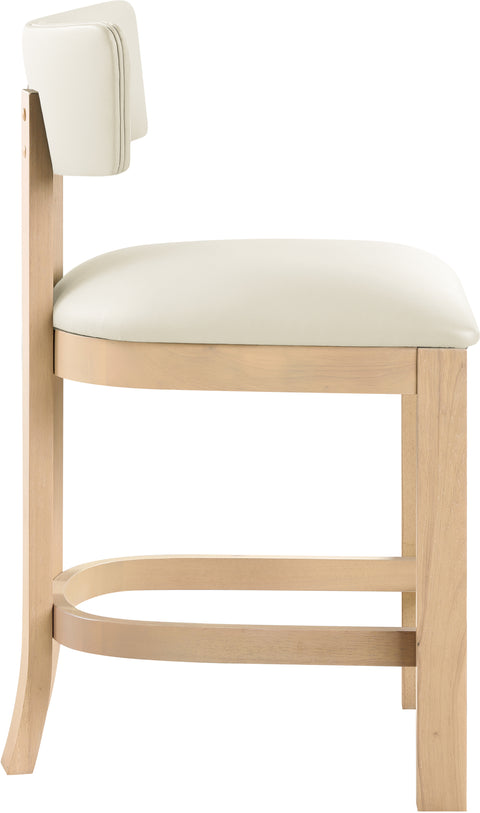 Laurel Cream Vegan Leather Upholstered Counter Stool, 2-Piece (Style 2)