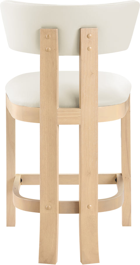 Laurel Cream Vegan Leather Upholstered Counter Stool, 2-Piece (Style 2)
